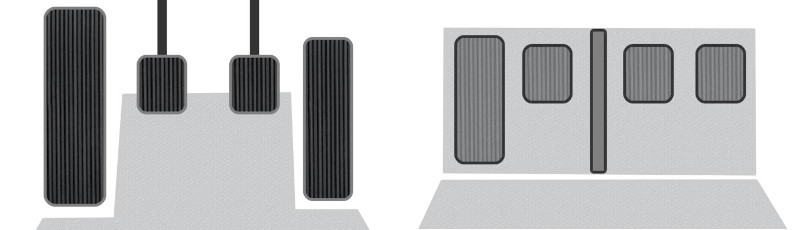 Conventional vs. pressure sensitive pedals